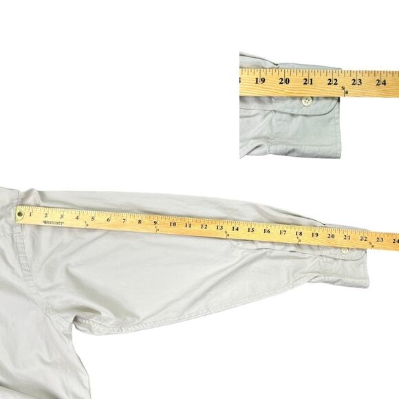 Geoffrey Beene Peached Cotton Button Up Dress Career Shirt Large 16.5 32/33 Beig - Picture 14 of 16